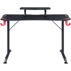 Lorell Gaming Desk - Powder Coated Base - 127 lb Capacity - 36" Height x 48" Width x 26" Depth - Assembly Required - Black - Medium Density Fiberboard (MDF), Polyvinyl Chloride (PVC), Melamine, Carbon. Picture 12