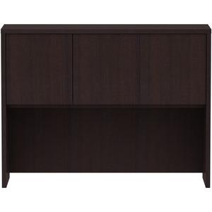 Lorell Essentials Series Stack-on Hutch with Doors - 48" x 15"36" - 3 Door(s) - Finish: Espresso Laminate. Picture 5