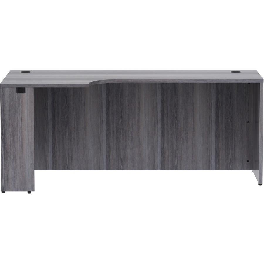 Lorell Essentials Series Left Corner Credenza - 72" x 36" x 24"29.5" Credenza, 1" Top - Finish: Weathered Charcoal Laminate. Picture 3