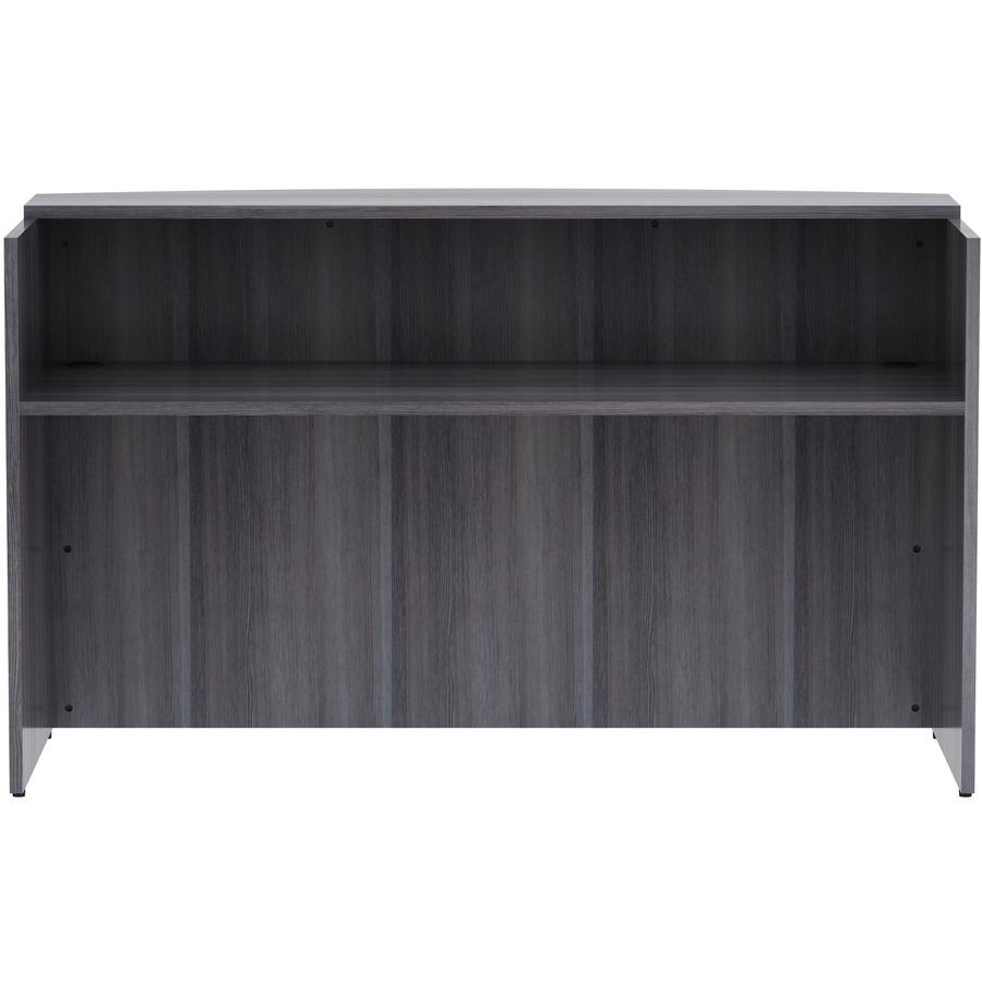Lorell Essentials Series Front Reception Desk - 72" x 36"42.5" Desk, 1" Top - Finish: Weathered Charcoal Laminate. Picture 3