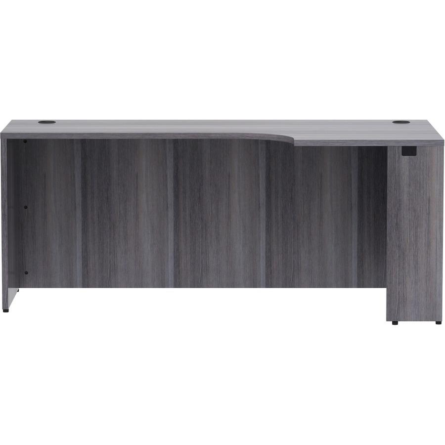 Lorell Essentials Seriese Right Corner Credenza - 72" x 36" x 24"29.5" Credenza, 1" Top - Finish: Weathered Charcoal Laminate. Picture 3
