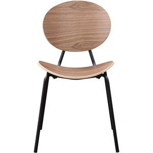 Lorell Bentwood Cafe Chairs - Plywood Seat - Plywood Back - Metal, Powder Coated Steel Frame - Walnut - 2 / Carton. Picture 10