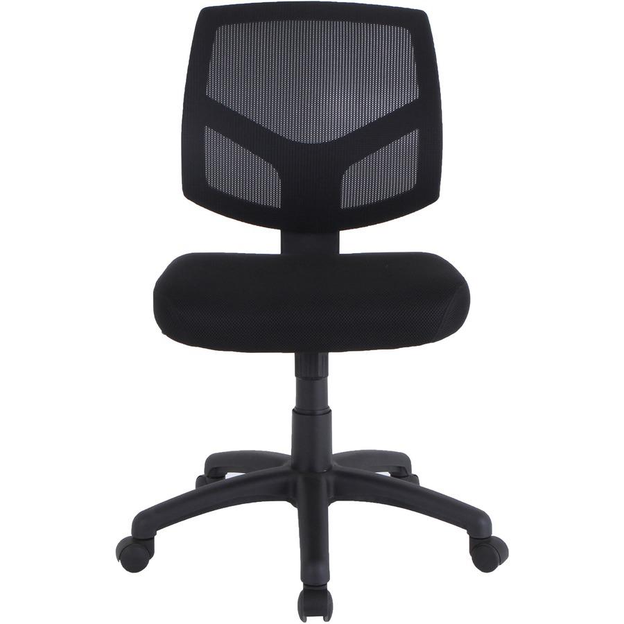 Lorell Mesh Back Task Chair - Fabric Seat - Mesh Back - 5-star Base - Black - 1 Each. Picture 6