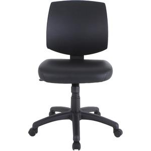 Lorell Task Chair - Polyvinyl Chloride (PVC) Seat - Polyvinyl Chloride (PVC) Back - 5-star Base - Black - 1 Each. Picture 5