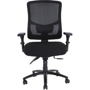 Lorell Big & Tall Mesh Back Chair - Fabric Seat - Black - Armrest - 1 Each. Picture 14