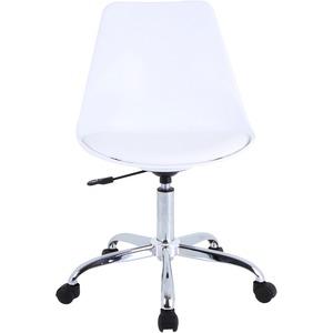 Lorell PVC Shell Task Chair - Plastic, Polyurethane Seat - Chrome Frame - 5-star Base - White - 1 Each. Picture 14