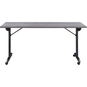 Lorell Mobile Folding Training Table - Rectangle Top - Powder Coated Base - 200 lb Capacity x 63" Table Top Width - 29.50" Height x 63" Width x 29.50" Depth - Assembly Required - Gray - Laminate Top M. Picture 6