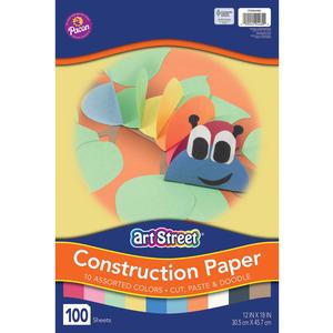 Art Street Lightweight Construction Paper - Art Project, Craft Project, Fun and Learning, Cutting, Pasting - 12"Width x 18"Length - 100 / Pack - Assorted. Picture 4