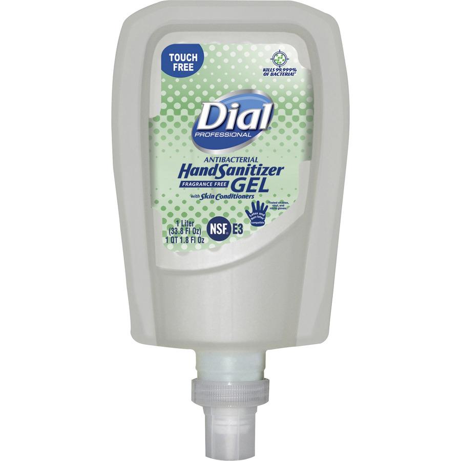 Dial Hand Sanitizer Gel Refill - Fragrance-free Scent - 33.8 fl oz (1000 mL) - Touchless Dispenser - Bacteria Remover - Healthcare, School, Office, Restaurant, Daycare, Hand - Clear - Dye-free, Drip R. Picture 3