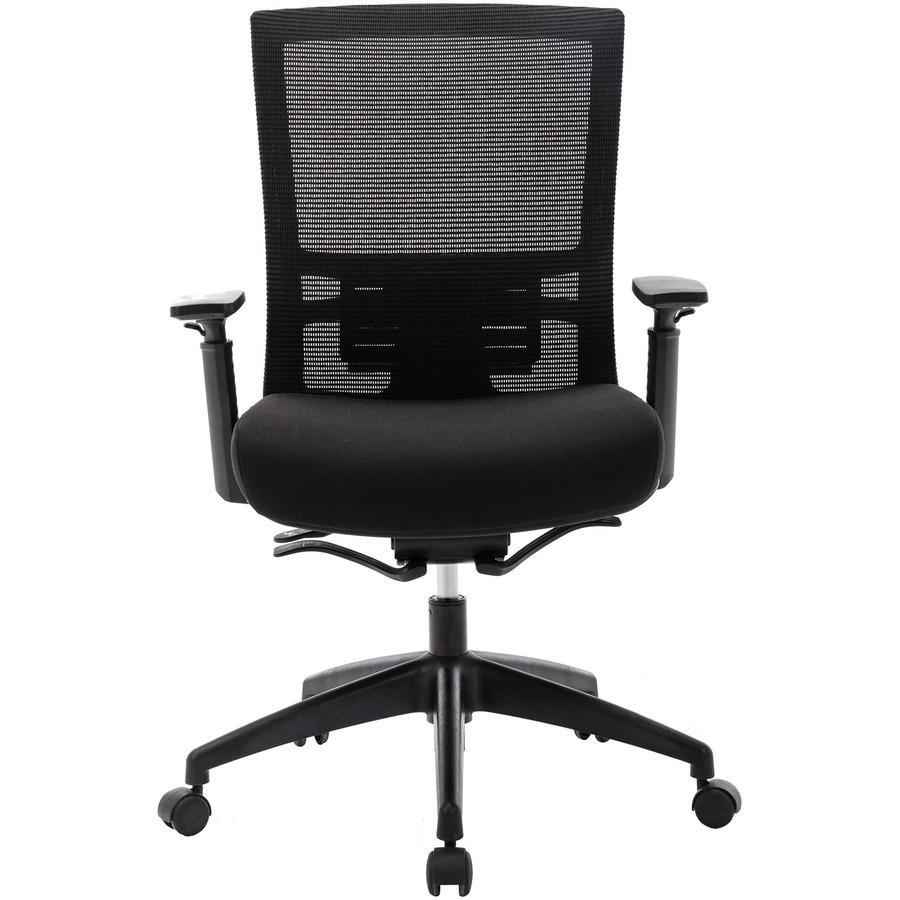 Lorell Mesh Mid-back Office Chair - Fabric Seat - Mid Back - 5-star Base - Black - 1 Each. Picture 17