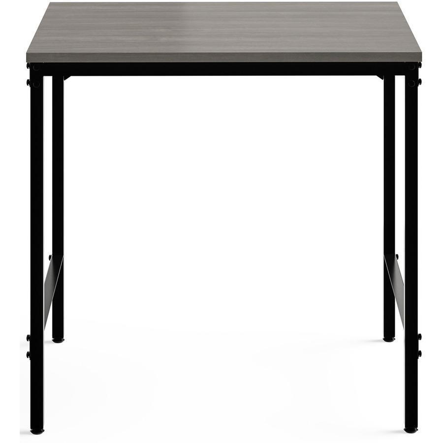 Safco Simple Study Desk - Neowalnut Rectangle, Laminated Top - Black Powder Coat Four Leg Base - 4 Legs - 30.50" Table Top Width x 23.50" Table Top Depth x 0.75" Table Top Thickness - 29.50" Height - . Picture 4