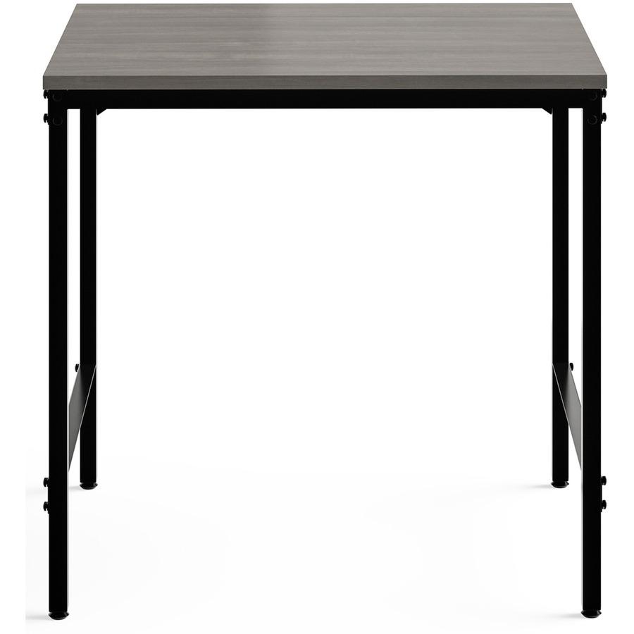 Safco Simple Study Desk - Sterling Ash Rectangle, Laminated Top - Black Powder Coat Four Leg Base - 4 Legs - 30.50" Table Top Width x 23.50" Table Top Depth x 0.75" Table Top Thickness - 29.50" Height. Picture 3