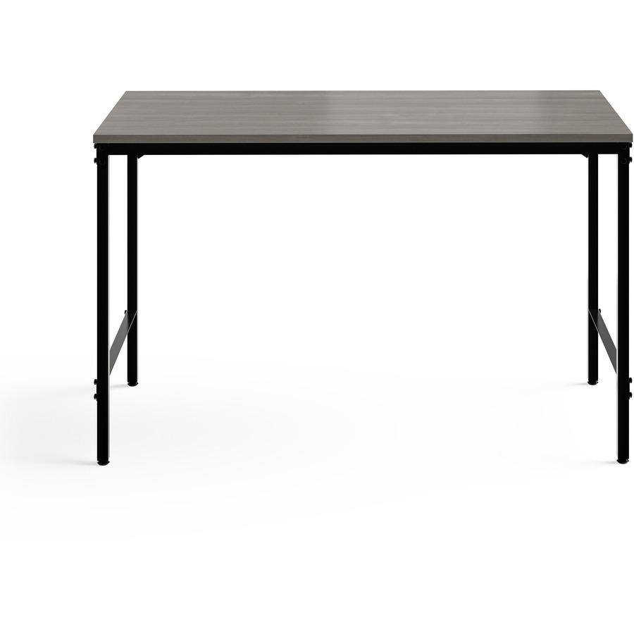 Safco Simple Study Desk - Sterling Ash Rectangle, Laminated Top - Black Powder Coat Four Leg Base - 4 Legs - 45.50" Table Top Width x 23.50" Table Top Depth x 0.75" Table Top Thickness - 29.50" Height. Picture 11