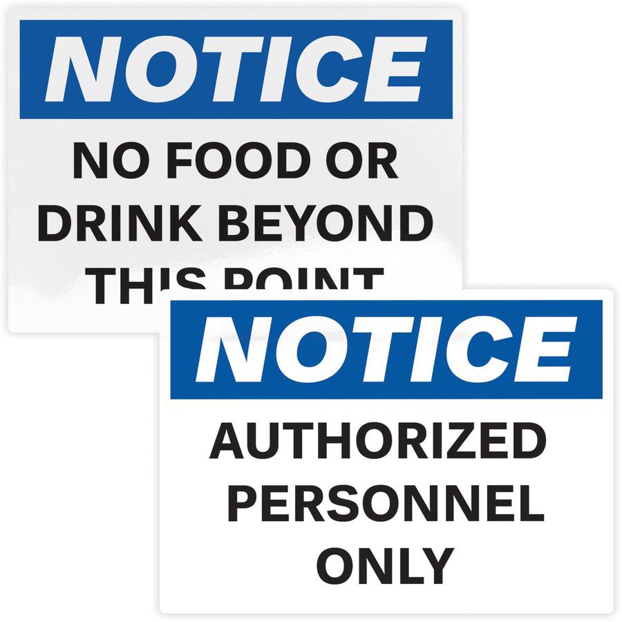 Avery&reg; NOTICE Header Self-Adhesive Outdoor Sign - Waterproof - "NOTICE" - 7" Width x 10" Length - Permanent Adhesive - Rectangle - Laser - White - Vinyl - 1 / Sheet - 15 Total Sheets - 15 Total La. Picture 4