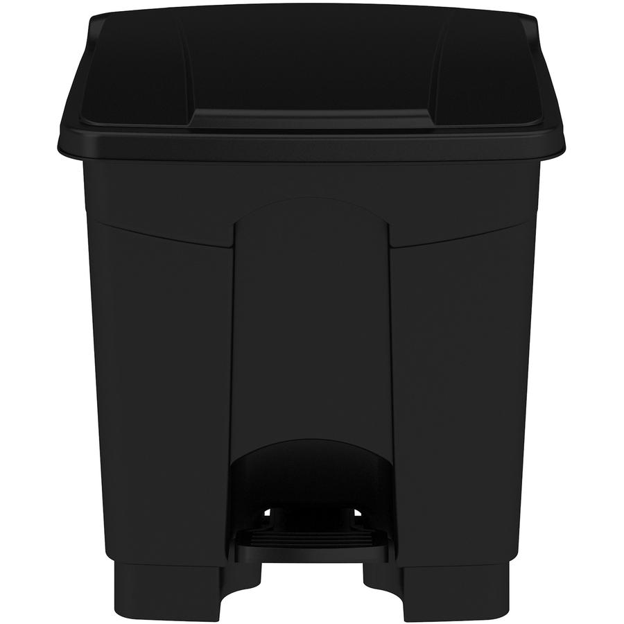 Safco Plastic Step-on Waste Receptacle - 8 gal Capacity - Easy to Clean, Foot Pedal, Lightweight - 17.3" Height x 16" Width x 16" Depth - Plastic - Black - 1 Carton. Picture 3