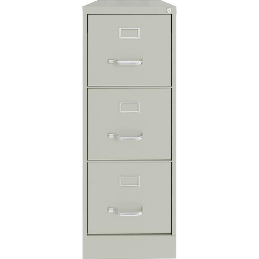 Lorell Fortress Series 22" Commercial-Grade Vertical File Cabinet - 15" x 22" x 40.2" - 3 x Drawer(s) for File - Letter - Vertical - Ball-bearing Suspension, Removable Lock, Pull Handle, Wire Manageme. Picture 5