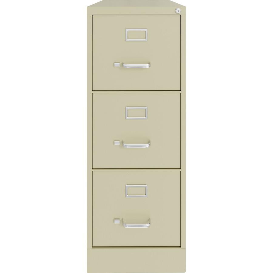 Lorell Fortress Series 22" Commercial-Grade Vertical File Cabinet - 15" x 22" x 40.2" - 3 x Drawer(s) for File - Letter - Vertical - Ball-bearing Suspension, Removable Lock, Pull Handle, Wire Manageme. Picture 2