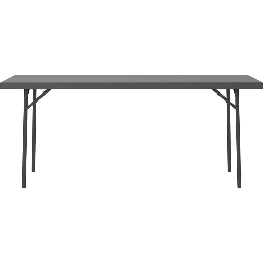 Dorel Zown Corner Blow Mold Large Folding Table - 4 Legs - 800 lb Capacity x 72" Table Top Width x 30" Table Top Depth - 29.25" Height - Gray - High-density Polyethylene (HDPE), Resin - 1 Each. Picture 6