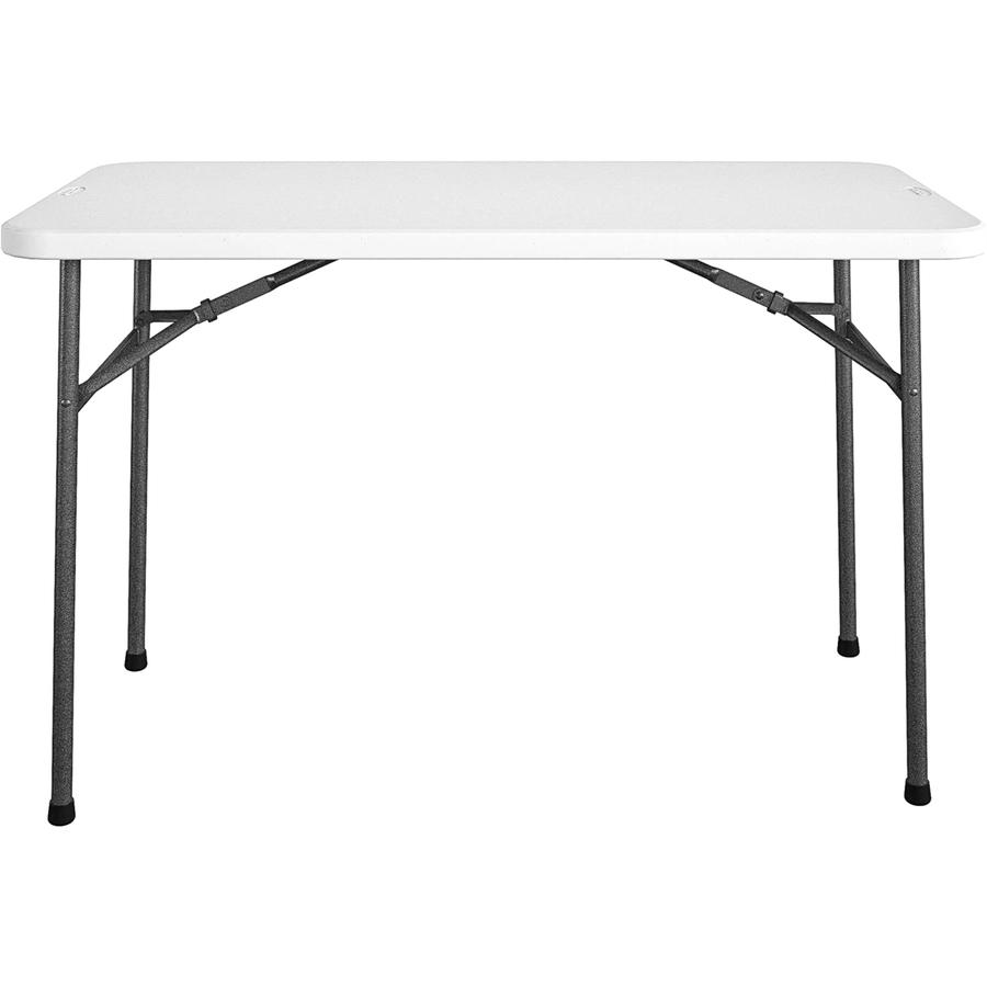 Cosco Straight Folding Utility Table - Rectangle Top - Four Leg Base - 4 Legs - 200 lb Capacity x 48" Table Top Width x 24" Table Top Depth - 29.25" Height - White - 1 Each. Picture 4