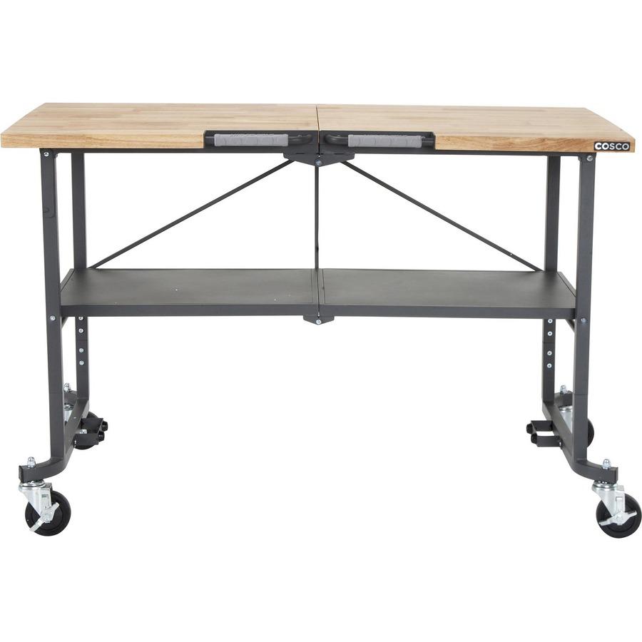Cosco SmartFold Butcher Block Portable Workbench - 400 lb Capacity - 52" Table Top Width x 34.80" Table Top Depth - 25.50" HeightAssembly Required - Gray - 1 Each. Picture 7
