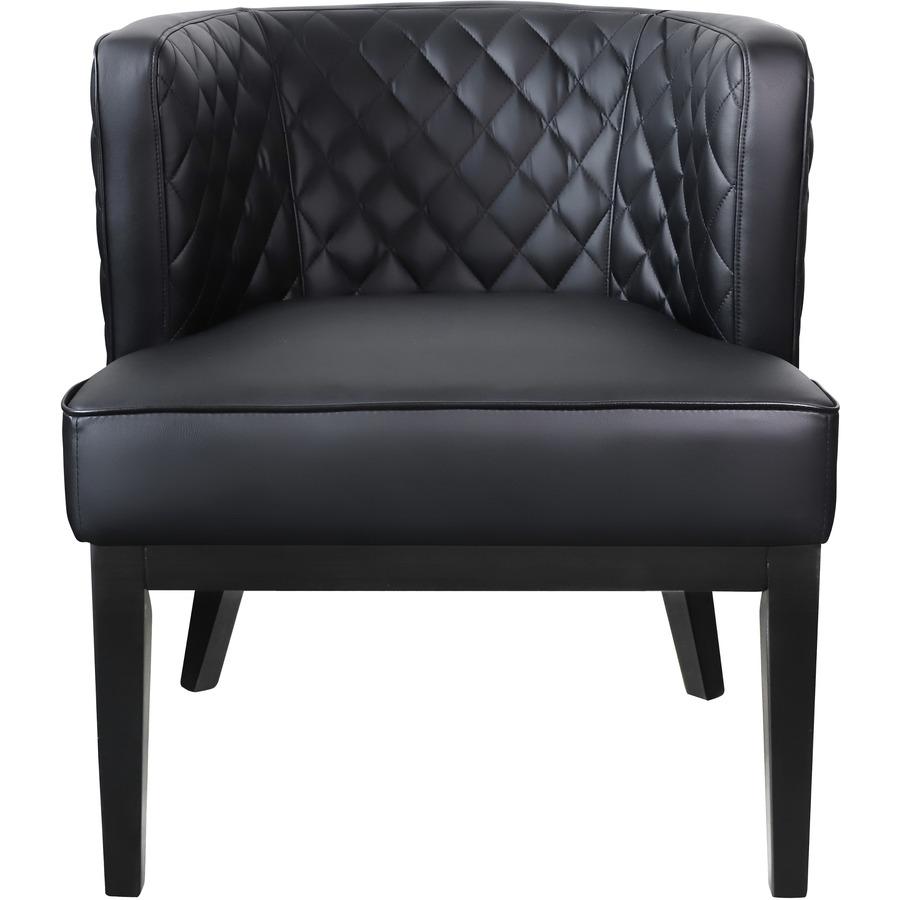Boss Ava Accent Chair - Black Plush Seat - Black Back - Four-legged Base - 1 Each. Picture 11