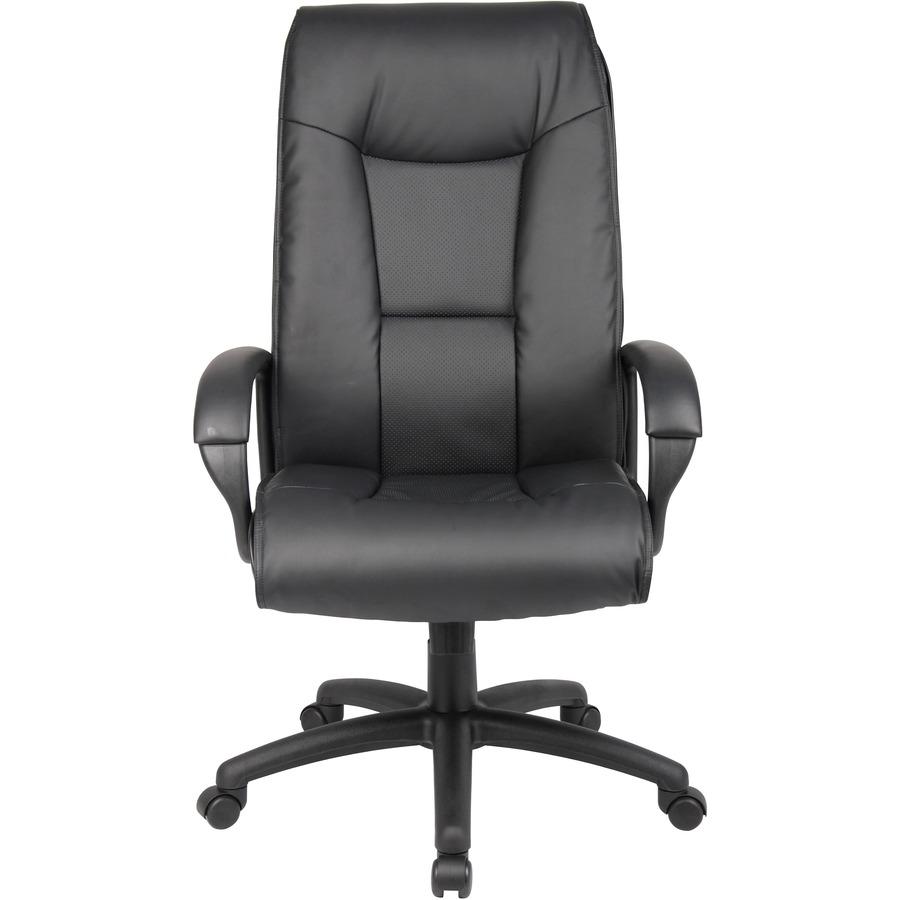 Boss Executive Leather Plus Chair - Black LeatherPlus Seat - Black LeatherPlus Back - 5-star Base - Armrest - 1 Each. Picture 9
