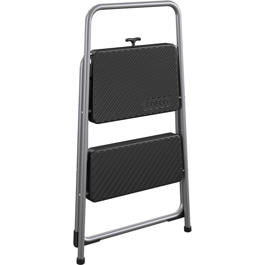 Cosco 2-Step Household Folding Step Stool - 2 Step - 200 lb Load Capacity - 17.3" x 18" x 28.2" - Gray. Picture 10