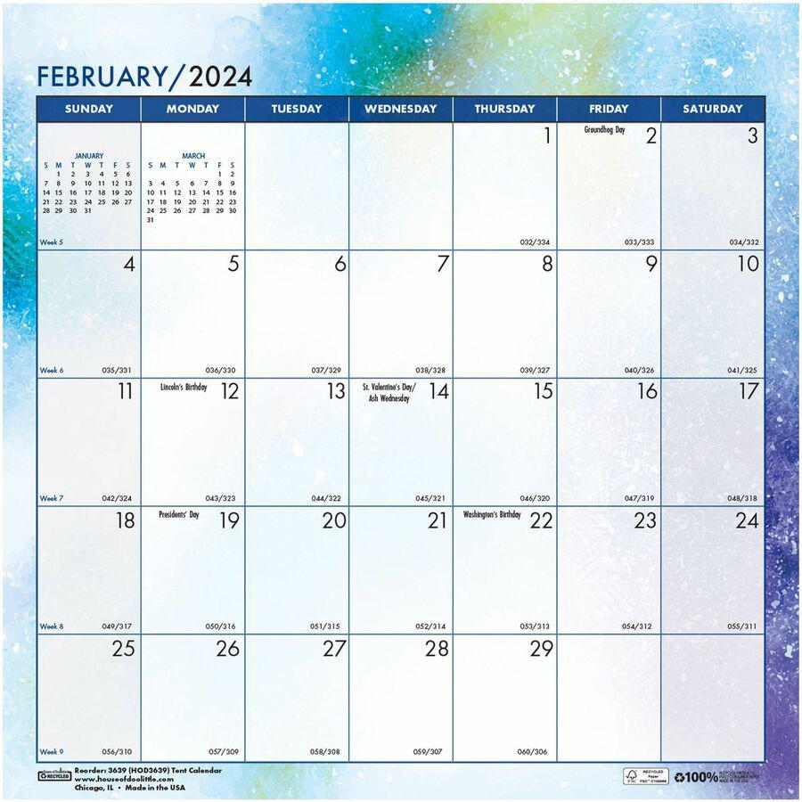 House of Doolittle Cosmos Desktop Tent Calendar - Monthly - 12 Month - January 2022 till December 2022 - Spiral Bound - Desktop - Multi - Paper - 6" Height x 6" Width - Reference Calendar, Printed, Da. Picture 4