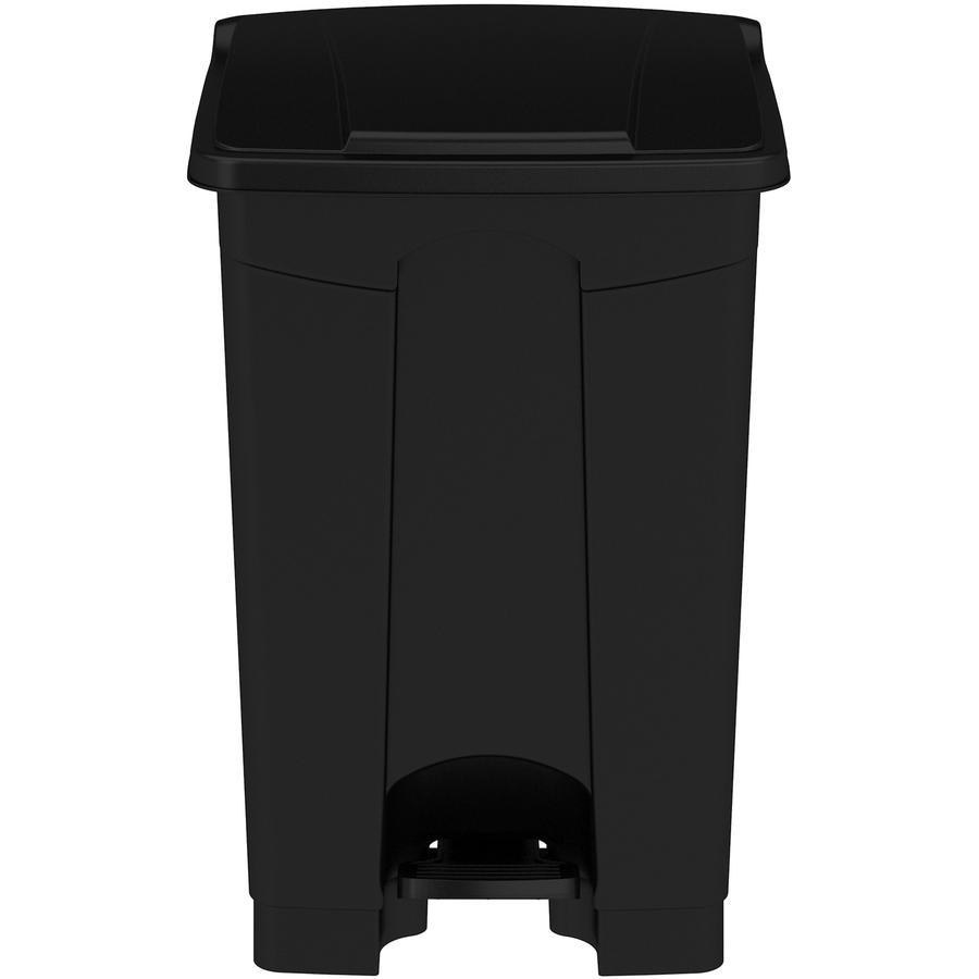Safco Plastic Step-on Waste Receptacle - 12 gal Capacity - Foot Pedal, Lightweight - 23.8" Height x 15.8" Width x 16" Depth - Plastic - Black - 1 Carton. Picture 3