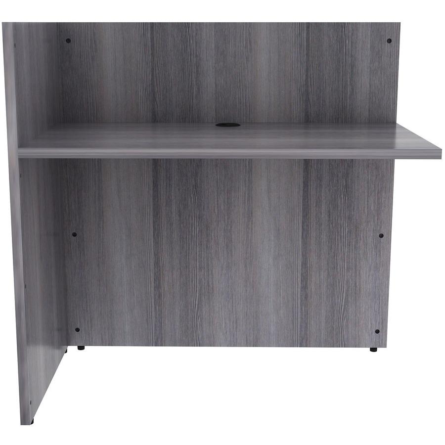 Lorell Essentials Series Reception Return - 1" Top, 42" x 24"41.5" - Material: Laminate - Finish: Weathered Charcoal. Picture 3