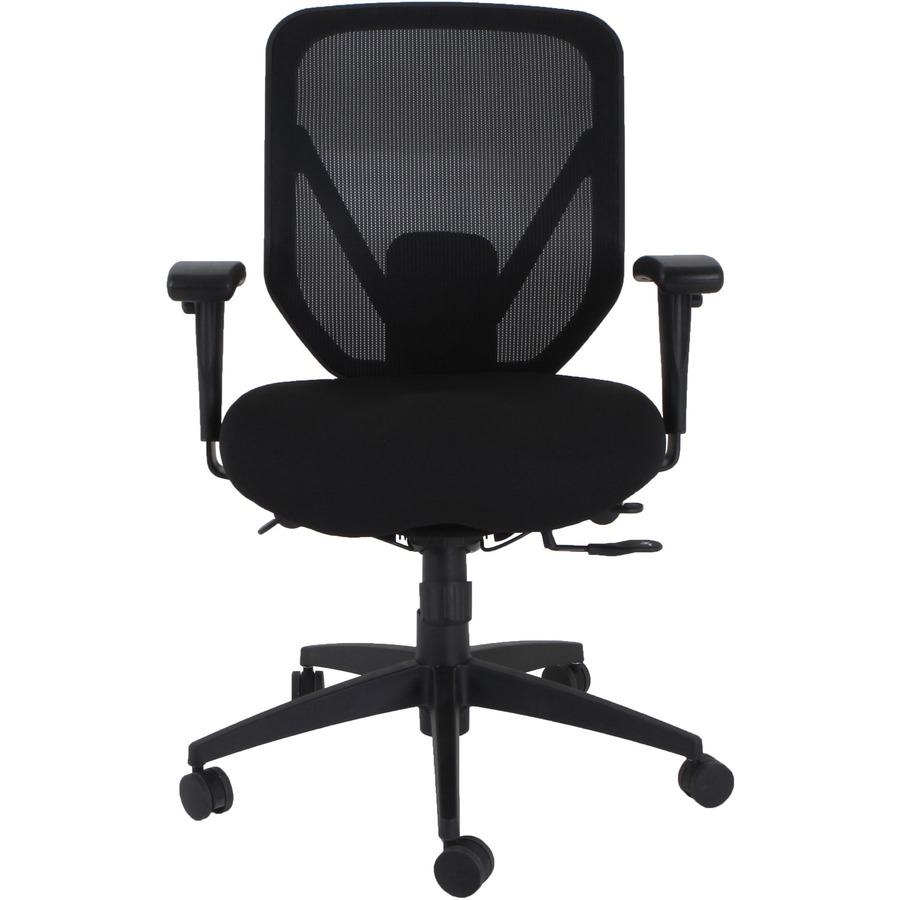 Lorell Executive High-Back Chair - Fabric Seat - Mesh Back - High Back - 5-star Base - Black - Armrest - 1 Each. Picture 12