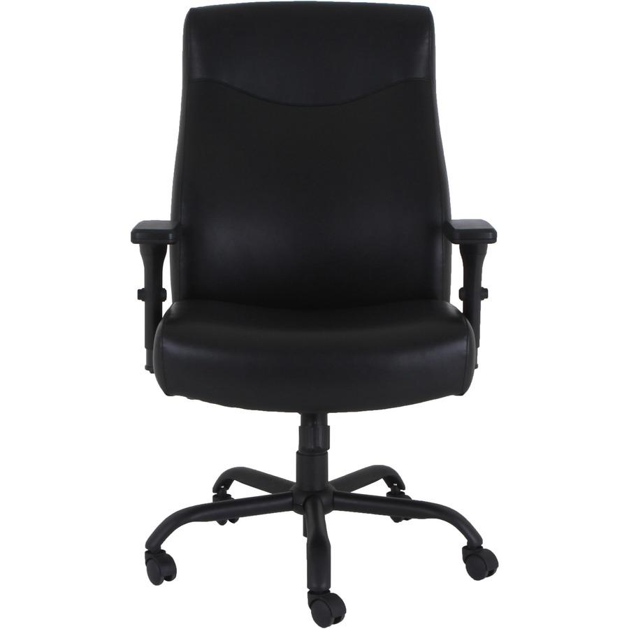 Lorell Executive High-Back Big & Tall Chair - Bonded Leather Seat - Bonded Leather Back - High Back - 5-star Base - Black - Armrest - 1 Each. Picture 8