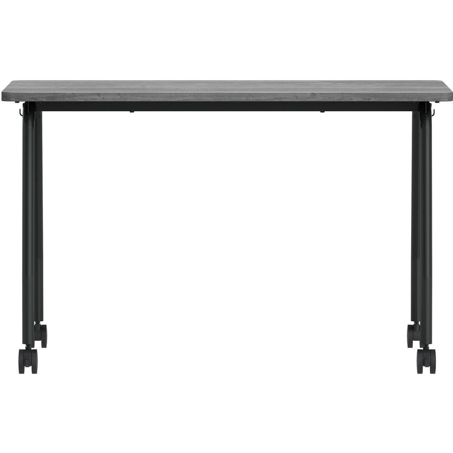 Lorell Training Table - Laminated Top - 300 lb Capacity - 29.50" Table Top Length x 23.63" Table Top Width x 1" Table Top Thickness - 47.25" HeightAssembly Required - Weathered Charcoal - Particleboar. Picture 4