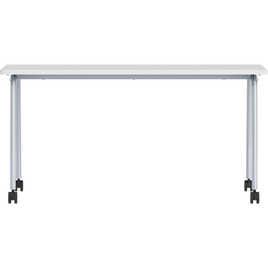 Lorell Training Table - Laminated Top - 300 lb Capacity - 29.50" Table Top Length x 23.63" Table Top Width x 1" Table Top Thickness - 59" HeightAssembly Required - Gray - Particleboard Top Material - . Picture 6