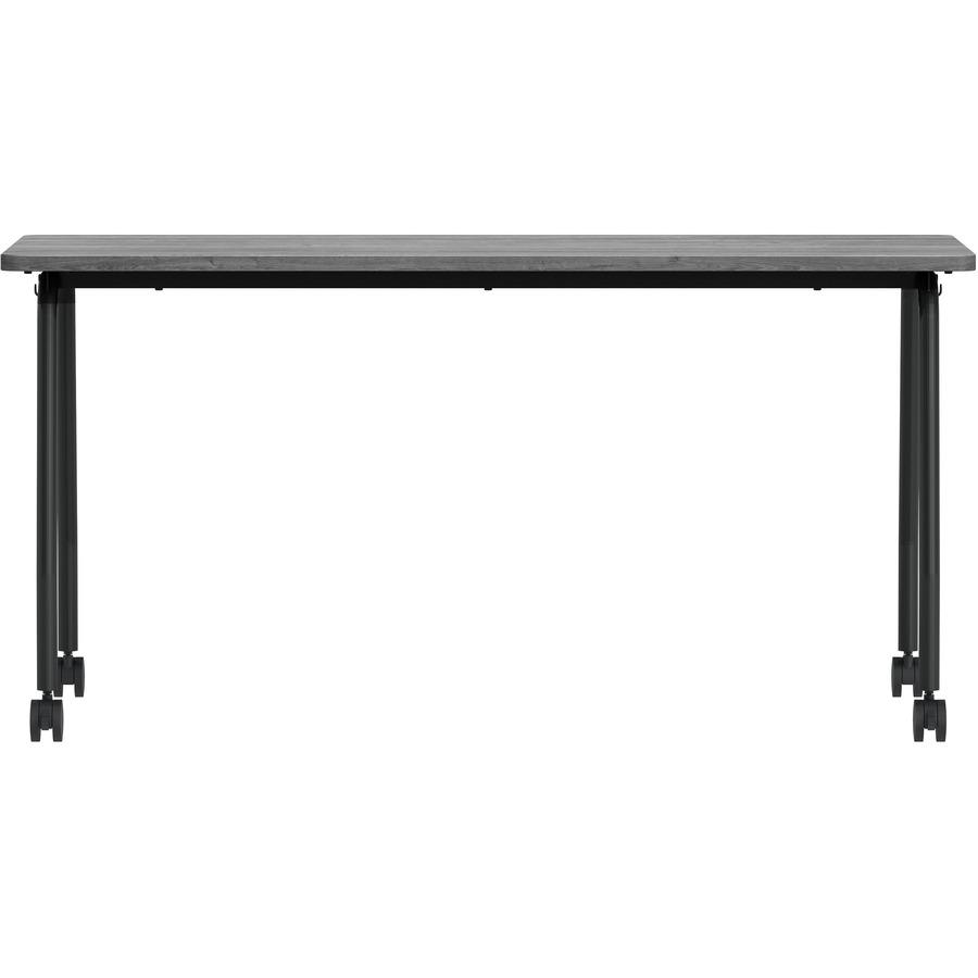 Lorell Training Table - Laminated Top - 300 lb Capacity - 29.50" Table Top Length x 23.63" Table Top Width x 1" Table Top Thickness - 59" HeightAssembly Required - Weathered Charcoal - Particleboard T. Picture 3