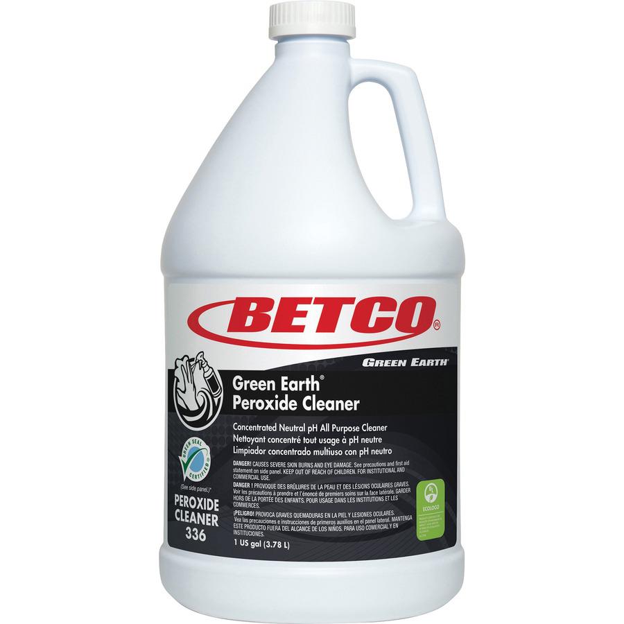 Green Earth Peroxide Cleaner - Concentrate Liquid - 128 fl oz (4 quart) - Fresh Mint Scent - 4 / Carton - Clear. Picture 3