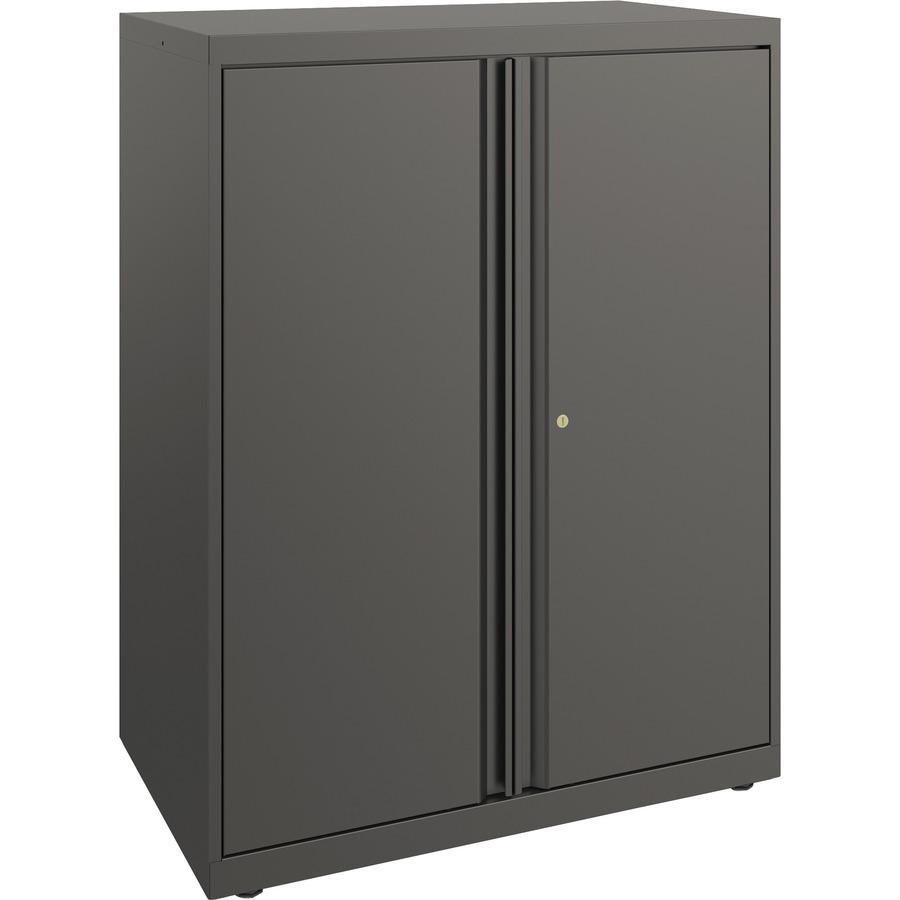 HON Flagship HFMSC183930RWB Storage Cabinet - 30" x 39" - Lockable, Leveling Glide, Removable Lock, Key Lock, Modular - Charcoal - Charcoal. Picture 3