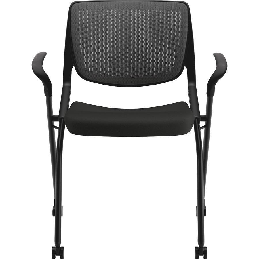 HON Motivate Chair - Black Fabric Seat - Black Back - Textured Black Reinforced Resin Frame - Black - Armrest. Picture 3