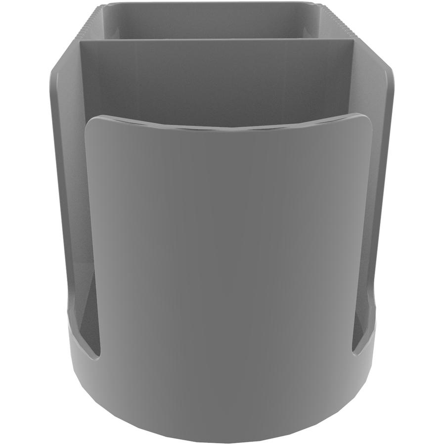 Deflecto Standing Desk Cup Holder - 3.5" Height x 3.9" Width x 7" Depth - Cup Holder, Durable, Spill Resistant, Portable, Spring Loaded - Gray - Acrylonitrile Butadiene Styrene (ABS) - 1 Each. Picture 2