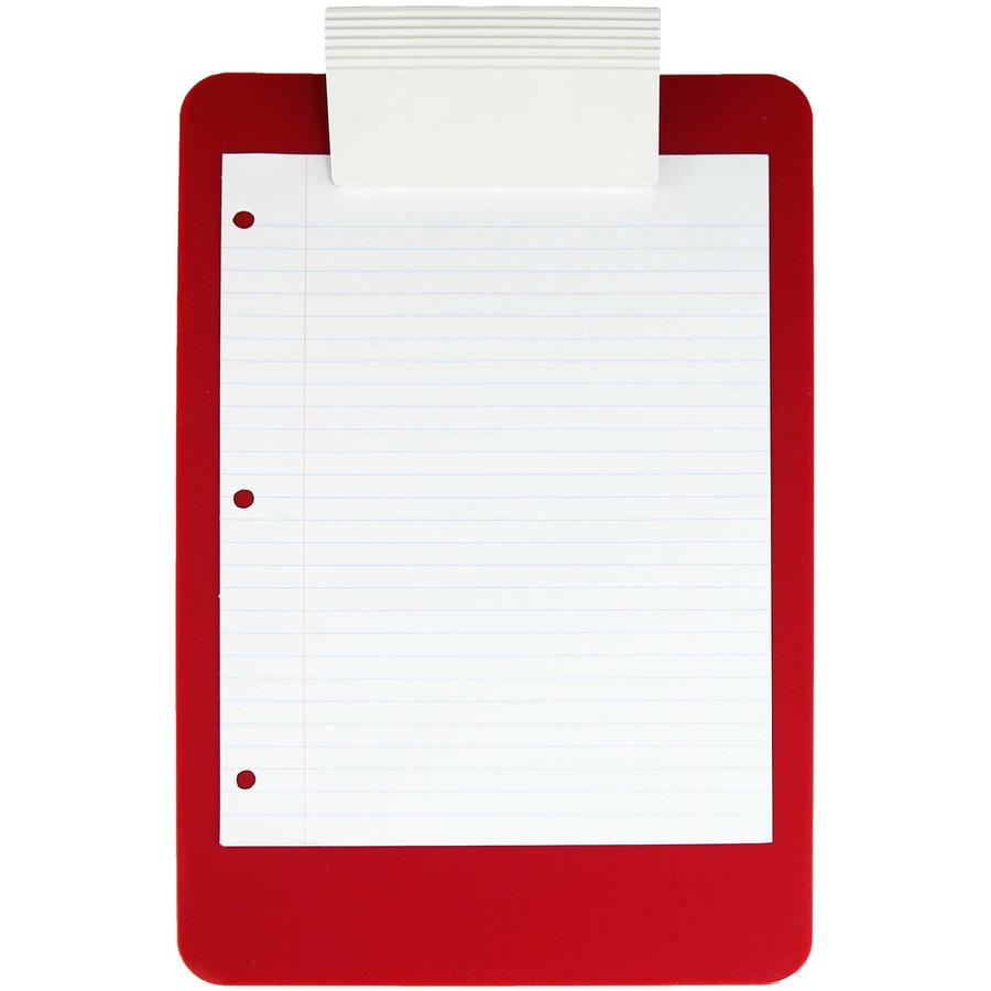 Saunders Antimicrobial Clipboard - 8 1/2" x 11" - Red, White - 1 Each. Picture 9