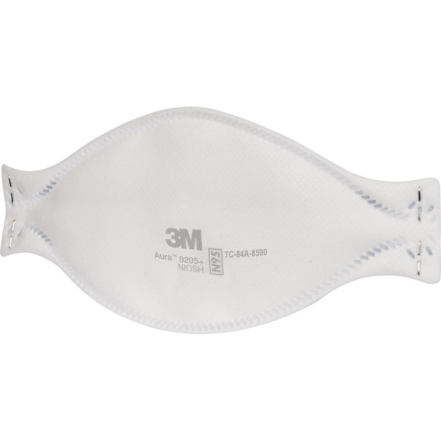 3M Aura N95 Particulate Respirator 9205 - Recommended for: Face - Adult Size - Airborne Particle, Dust, Contaminant, Fog Protection - White - Lightweight, Soft, Comfortable, Adjustable Nose Clip, Disp. Picture 4