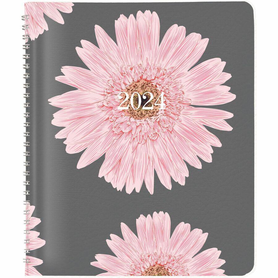 Brownline Essential Monthly Planner - Monthly - 14 Month - December - January - 1 Month Double Page Layout - 8 29/32" x 7 1/10" Sheet Size - Twin Wire - Pink - Ruled Daily Block, Important Date, Phone. Picture 4