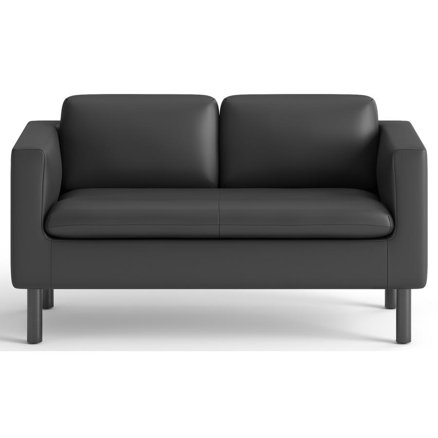 HON Parkwyn Loveseat - 53.5" x 26.8" x 29" - Material: Polyurethane - Finish: Black. Picture 5