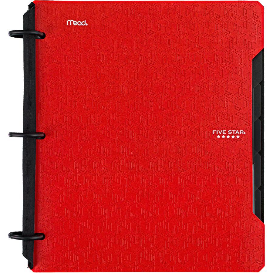 Mead Five Star Flex Hybrid NoteBinder - 1" Binder Capacity - 200 Sheet Capacity - 2 Pocket(s) - 5 Divider(s) - Plastic - Multi-colored - TechLock Ring, Durable, Foldable - 1 Each. Picture 3