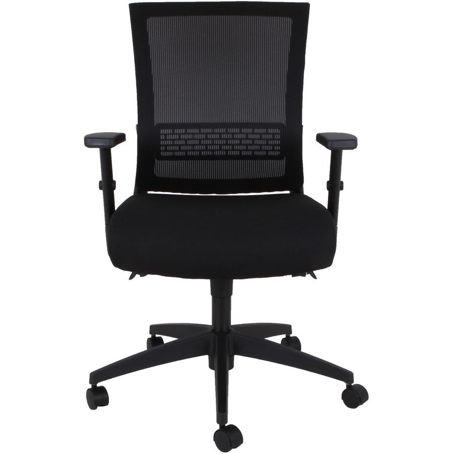 Lorell Mid-back Mesh Chair - Mid Back - 5-star Base - Black - Armrest - 1 Each. Picture 5