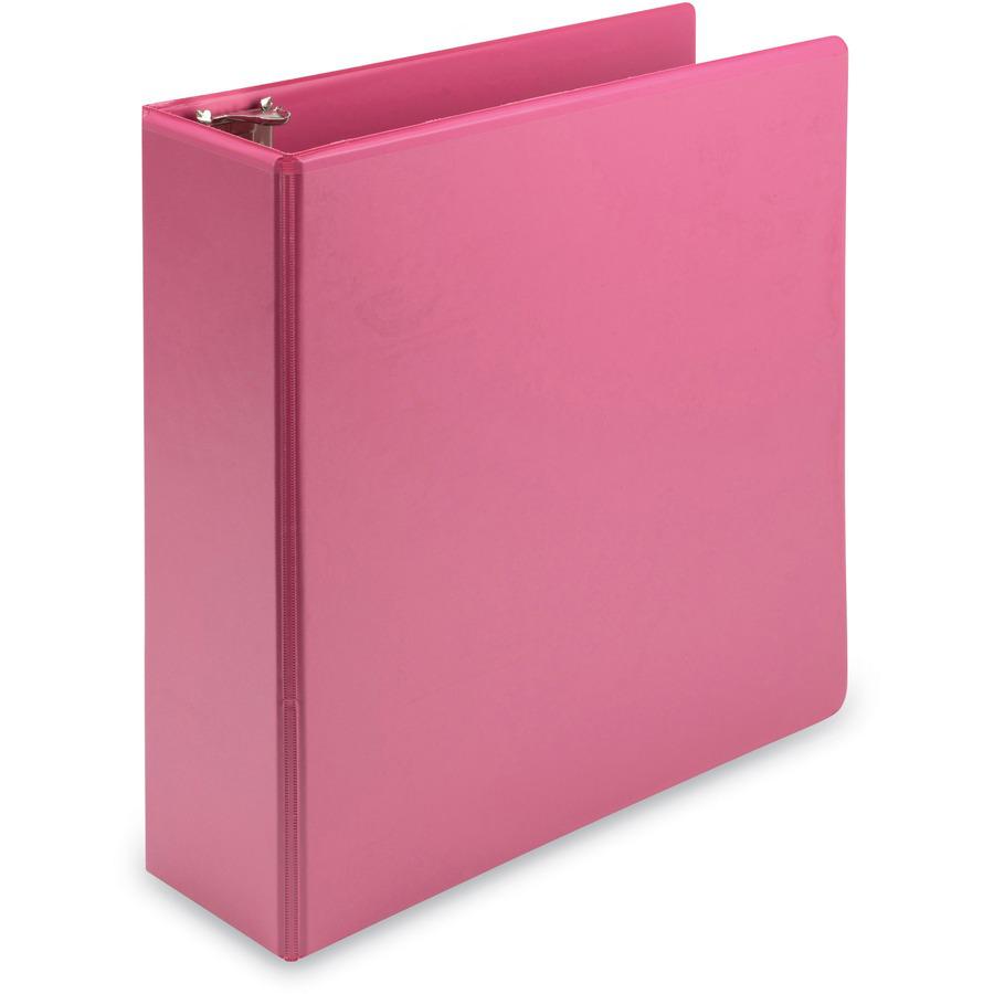 Samsill Earth's Choice Plant-based View Binders - 3" Binder Capacity - Letter - 8 1/2" x 11" Sheet Size - 3 x Round Ring Fastener(s) - 2 Pocket(s) - Chipboard, Polypropylene, Plastic - Berry Pink - Re. Picture 4