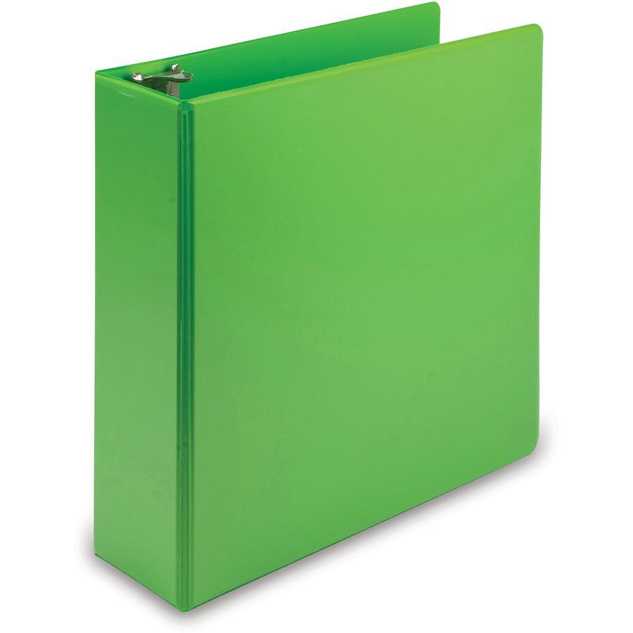 Samsill Earth's Choice Plant-based View Binders - 3" Binder Capacity - Letter - 8 1/2" x 11" Sheet Size - 3 x Round Ring Fastener(s) - 2 Pocket(s) - Chipboard, Polypropylene, Plastic - Lime Green - 1.. Picture 4