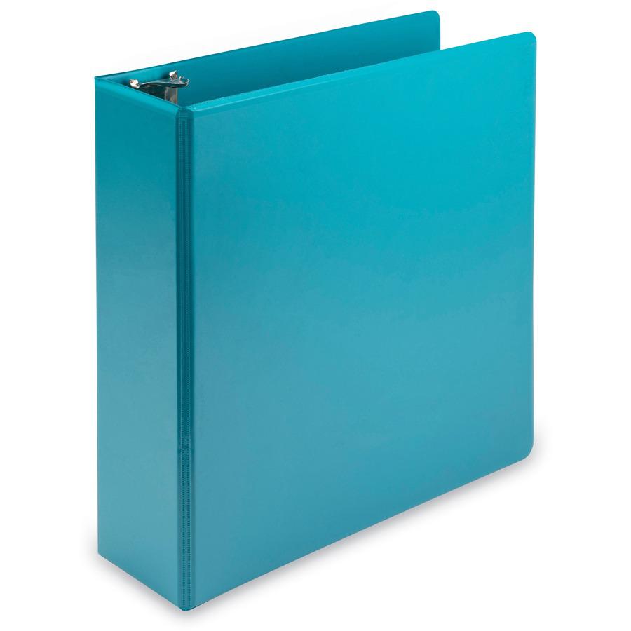 Samsill Earth's Choice Plant-based View Binders - 3" Binder Capacity - Letter - 8 1/2" x 11" Sheet Size - 3 x Round Ring Fastener(s) - 2 Pocket(s) - Chipboard, Polypropylene, Plastic - Turquoise - Rec. Picture 4