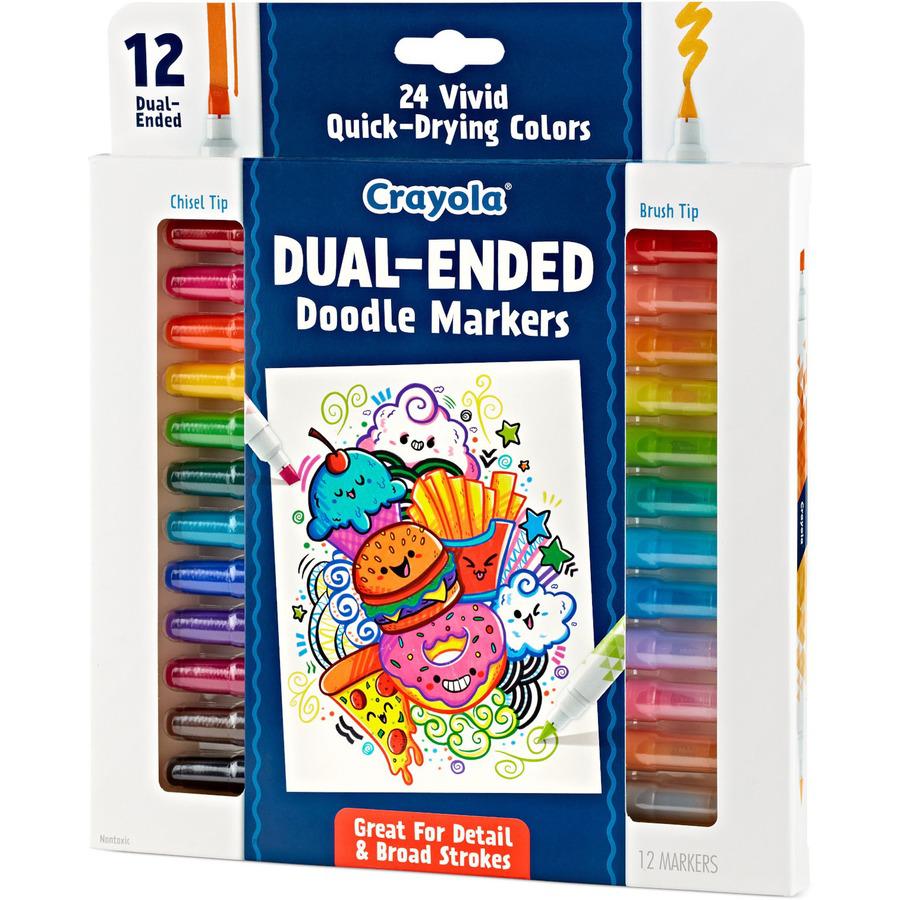 Crayola Dual-Ended Markers - Chisel, Brush Marker Point Style - Multicolor - 12 / Pack. Picture 3