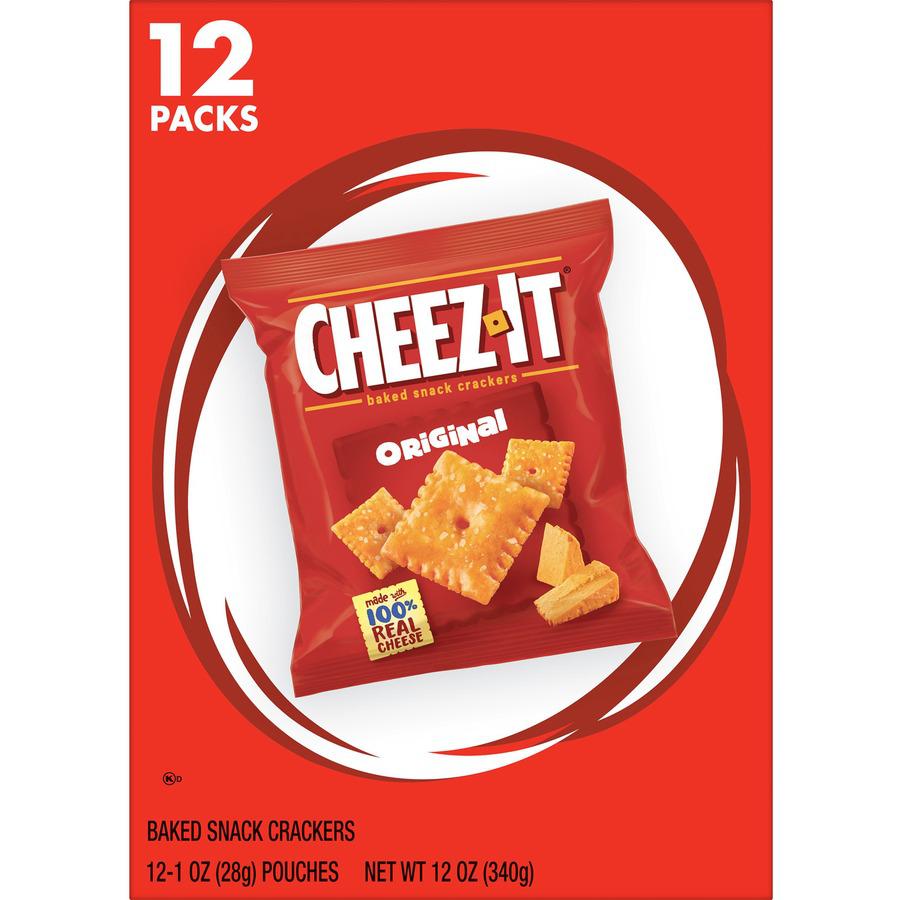 Cheez-It Cheez-It Original Baked Snack Crackers - Low Fat, Trans Fat Free - Original - 12 oz - 12 / Box. Picture 4